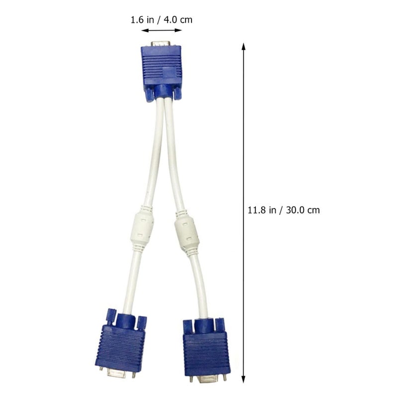 GALPADA VGA Splitter Cable Male to Two Female Adapter Dual Monitor Output 0.3M 2pcs - Image 2